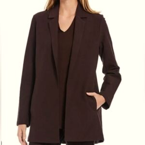 Eileen Fisher Women's Dark Brownstone Stretch Crepe Blazer/Coat